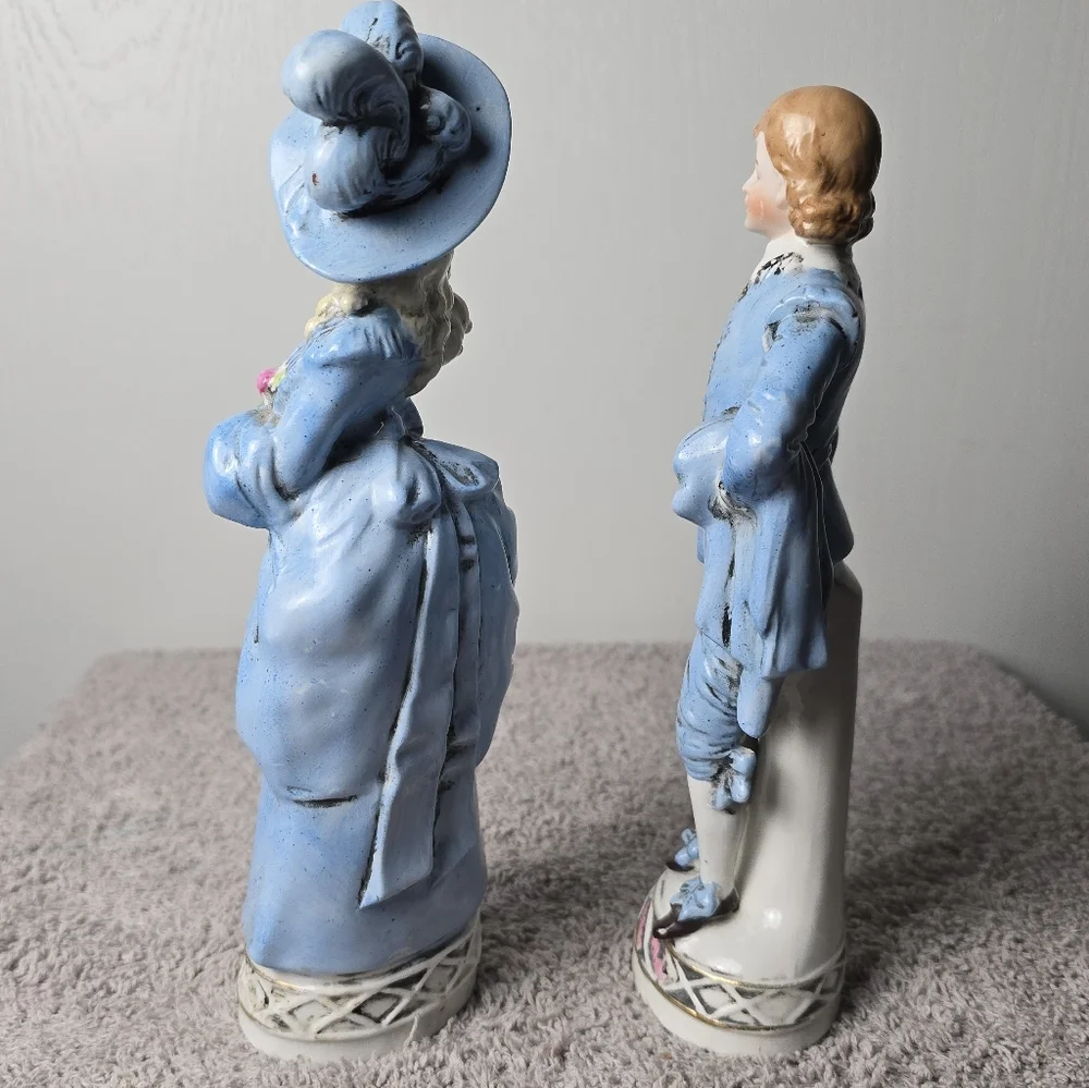 Antique German Bisque Blue Couple